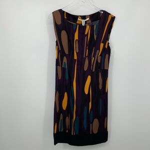 DVF Diane von Furstenberg Samuella Traveler prune silk shift purple yellow new 8